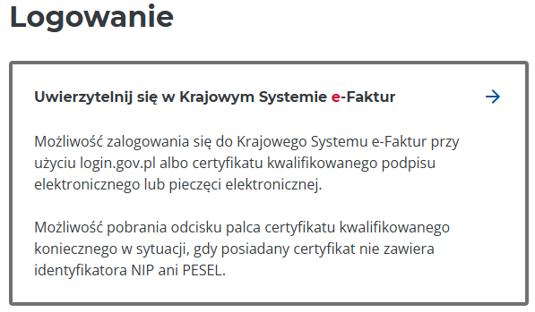Logowanie do KSeF